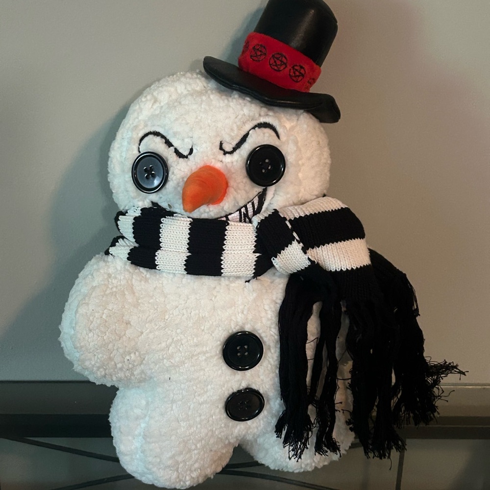 Dolls Kill White Gothic Snowman Stuffed Animal